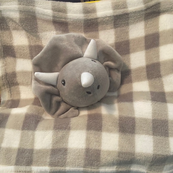 Small gray and white lovey with rhino - Picture 1 of 6